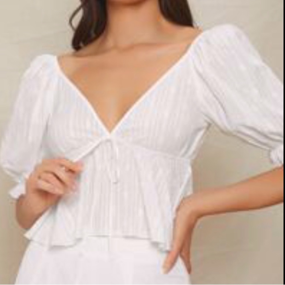 peplum puff sleeve top
